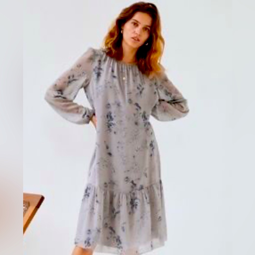 Wilfred Miriam Floral Gray Dress